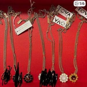 Tova Twiggy necklace Gold and Multicolor Flower Pendant Necklace $25 only 3 left